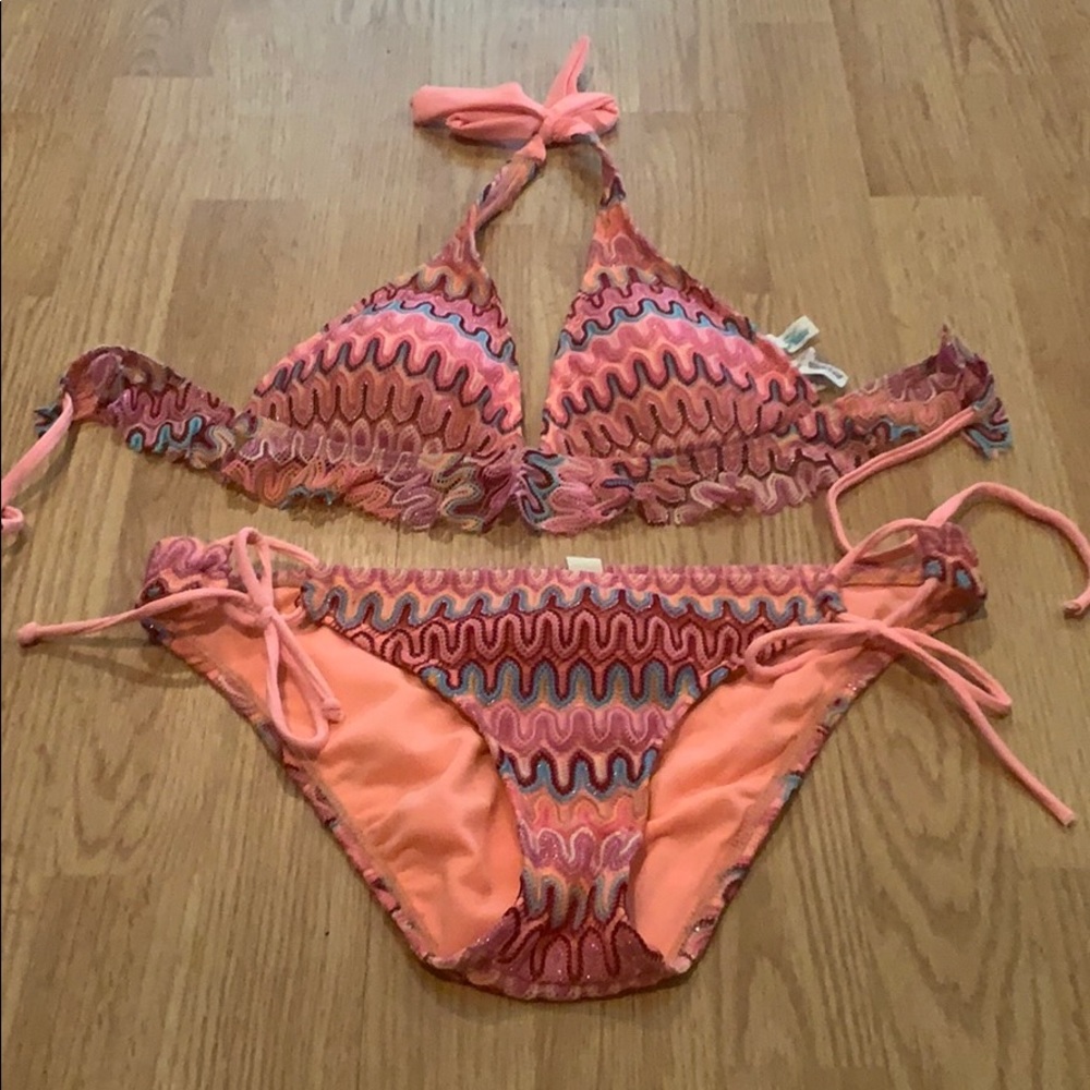 Pink multi-colored bikini